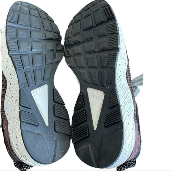 P448 Alex Sneakers You Can Surf Later Maroon Suede Teal Silver Metallic Size 40 - Picture 7 of 16